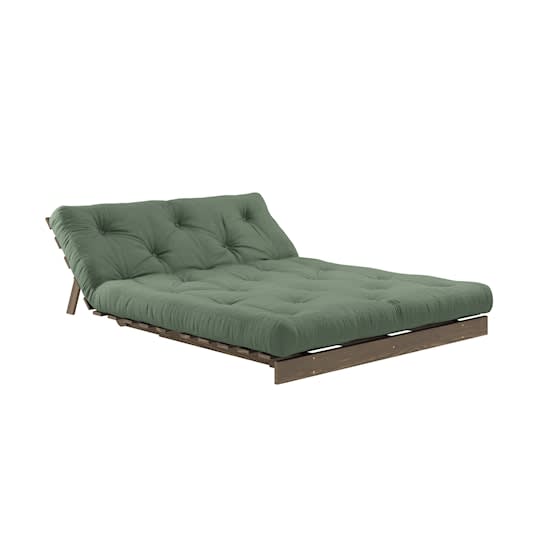 Karup Design Roots Bäddsoffa Brun/Olive Green 140cm