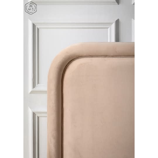 Sleepo Celine Sengegavl Fløyel Beige 160cm