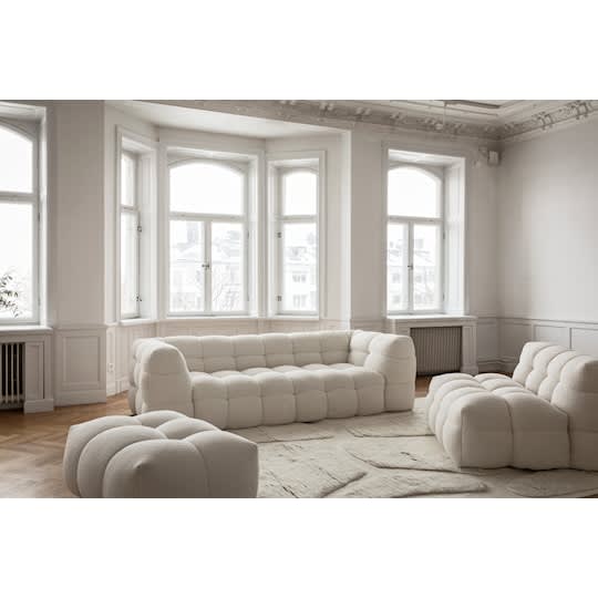 Sleepo Billie 3-Sitzer Sofa Creme Teddy