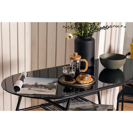 Nordic Outdoor Texas Caféset Oval Svart 120cm