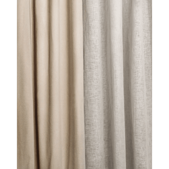 Linum Intermezzo Vorhanglänge Leinen Creamy Beige 290cm 2er-Pack