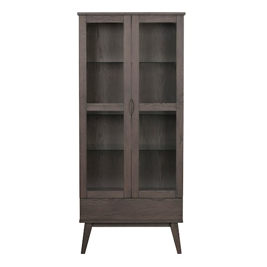 Rowico Home Filippa Vitrine Schrank Dunkelbraun 185cm