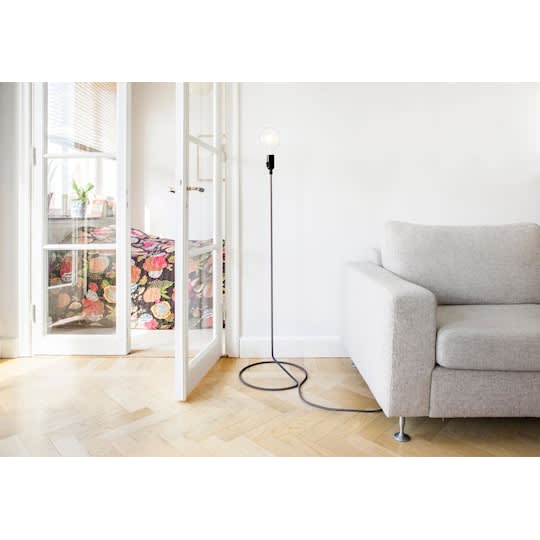 Design House Stockholm Cord Golvlampa Black/White