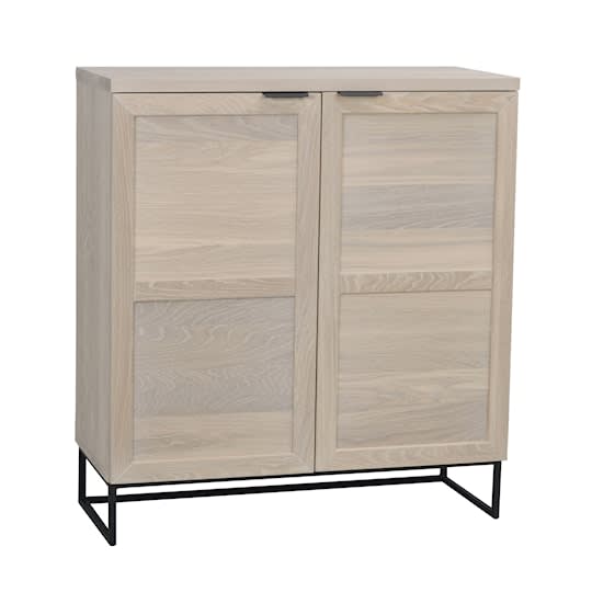 Rowico Home Everett Schrank mit Baumtüren, weiß pigmentierte Eiche, 105 cm