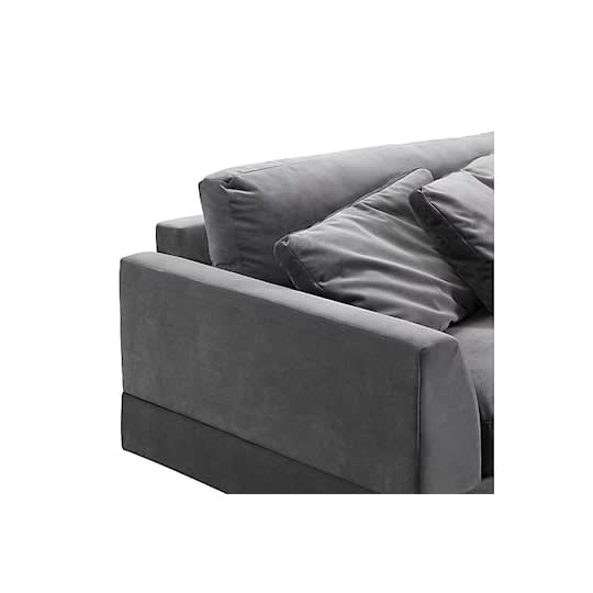 Nordic Home Leah 3-seter Sofa Fløyel Grå 284 cm