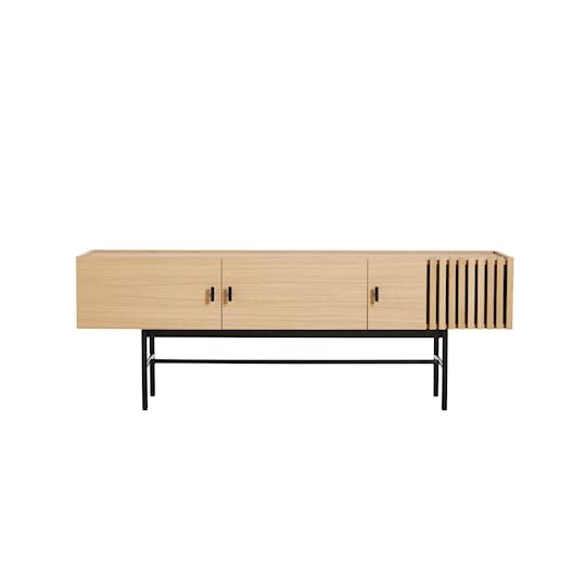 Woud Array Low Sideboard White Oak/Black 150cm