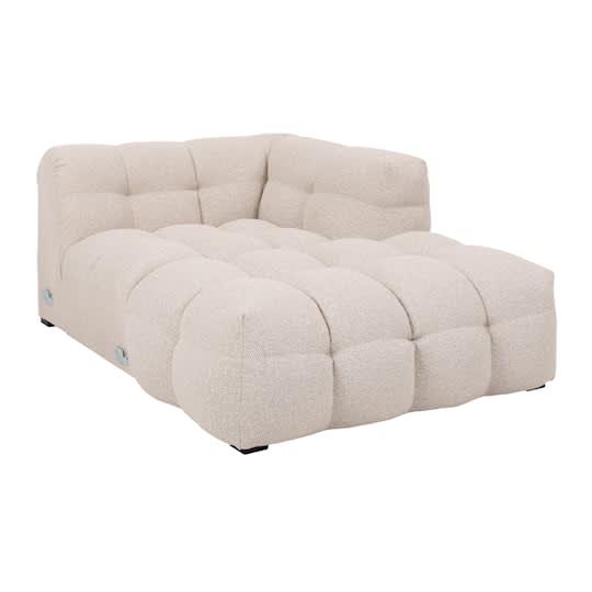 Sleepo Billie Chaiselongue-Modul Rechts Armlehne Beige Bouclé 118cm