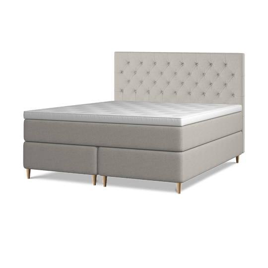 Sleepo Alba Kontinentalsäng Komfort Beige 180 Medium/Fast Träben Ek 12cm