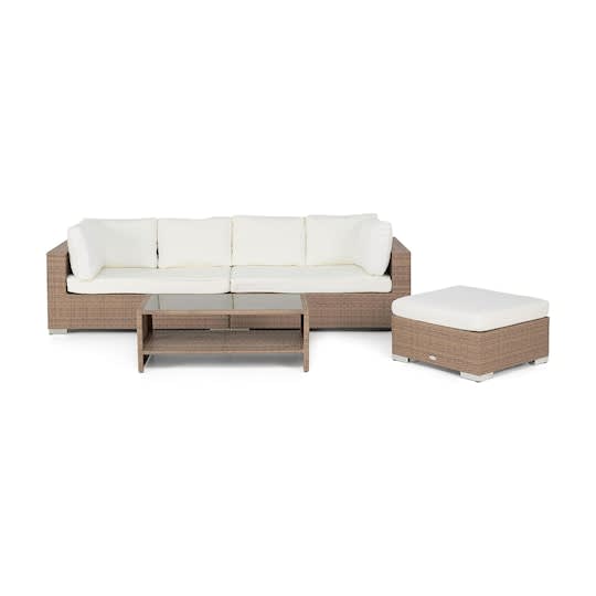 Nordic Outdoor Bora 5-seters loungegruppe inkl. sofa/bord med hylle Sand