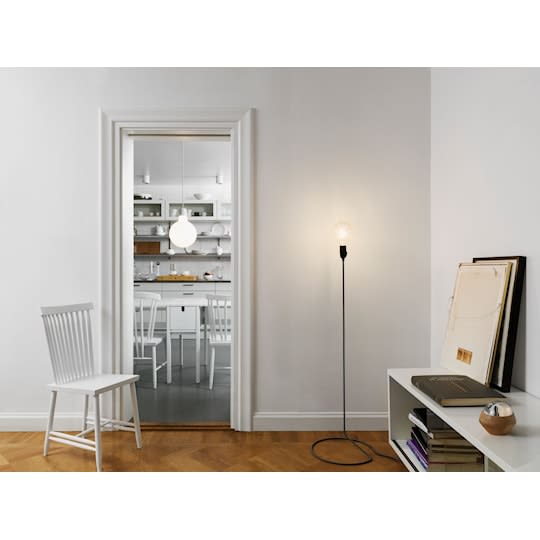 Design House Stockholm Cord Golvlampa Black/White