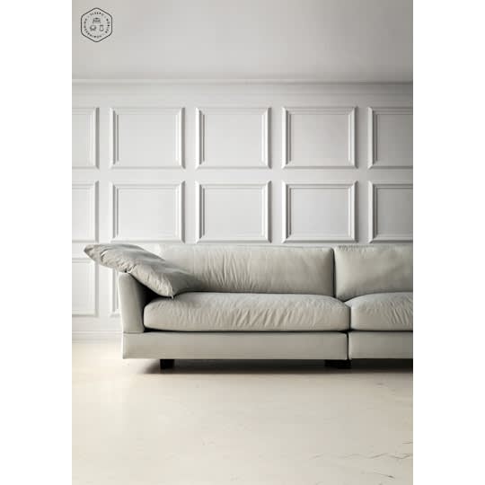 Sleepo Holly 4-Seters Sofa Fløyel Greige 296cm