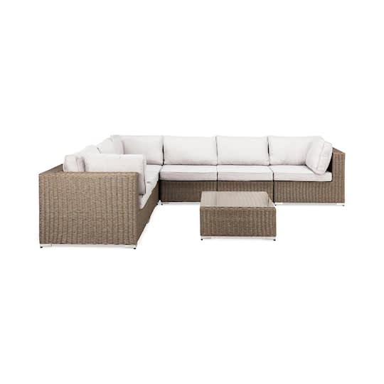 Nordic Outdoor Lillian 6-sits Loungesoffa Brun/Ljusgrå