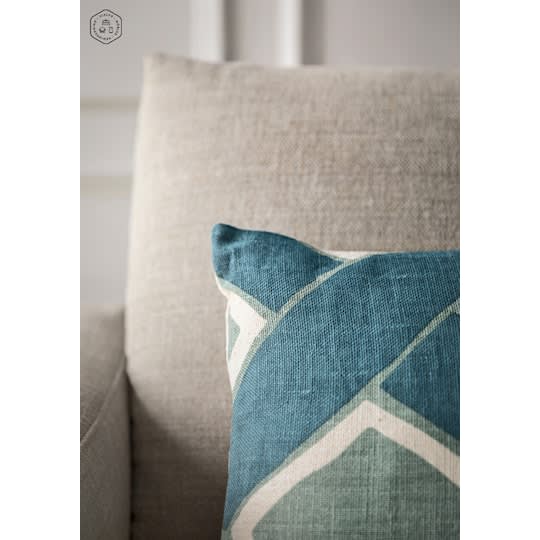 Chhatwal &amp; Jonsson Bali Linen Kuddfodral Off White/Heaven Blue/Aqua 40x60