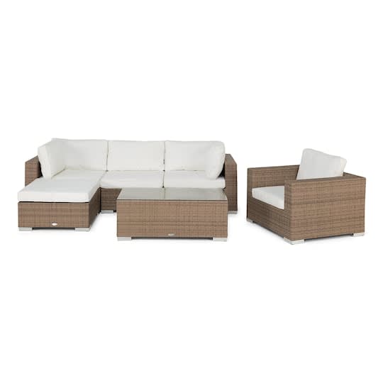 Nordic Outdoor Bora 5-sits Loungegrupp inkl Divan/Blockbord Sand