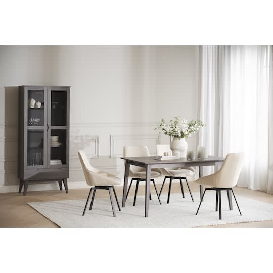 Rowico Home Filippa Vitrine Schrank Dunkelbraun 185cm