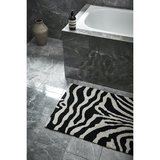 Classic Collection Zebra Baderomsmatte Svart/Hvit 60x90