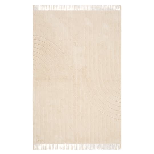 Nordic Home Chelsie Lines Bomullsmatta Creme 160x230