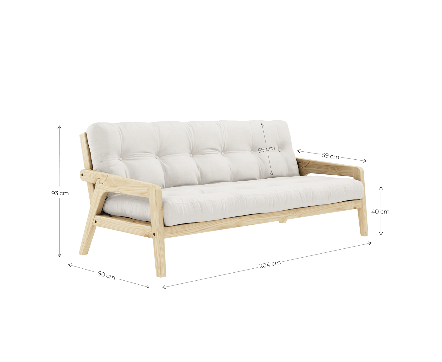 Karup Design Grab Bäddsoffa Natur/Clay Brown 204cm