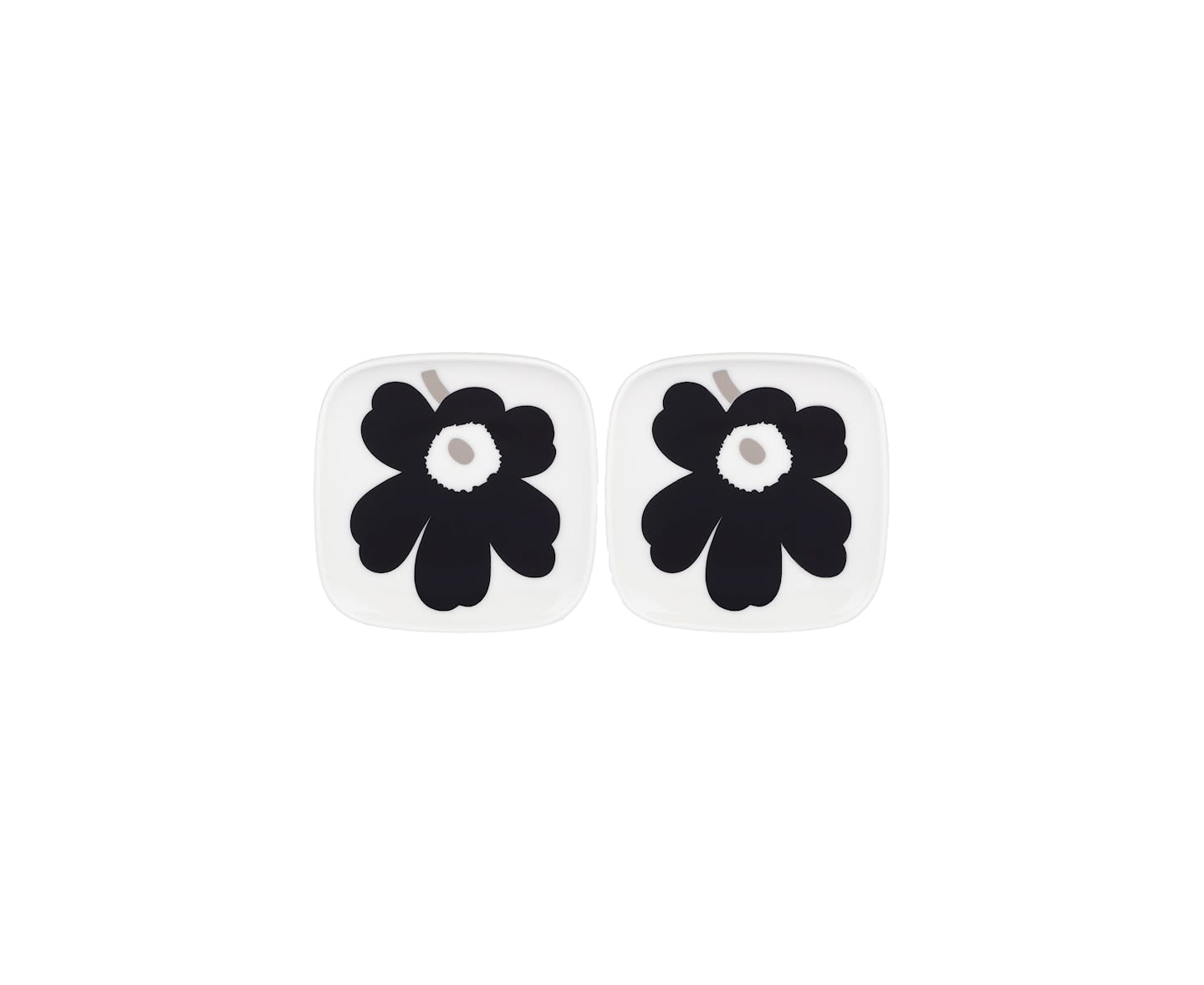 Marimekko Oiva Unikko Asjett White/Coal/Silver 2-pak