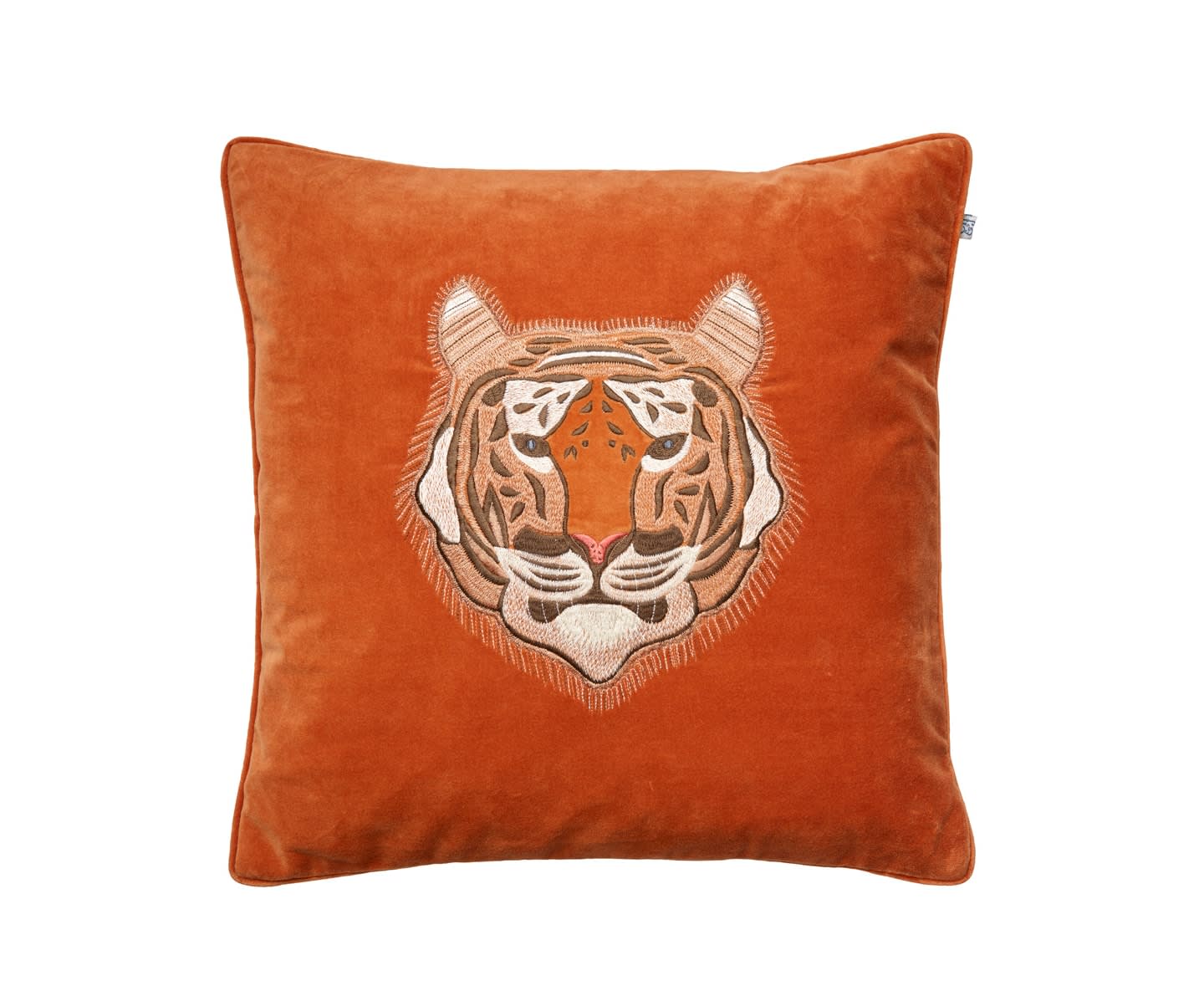 Chhatwal &amp; Jonsson Embroidered Tiger Kissenbezug Samt Orange 50x50