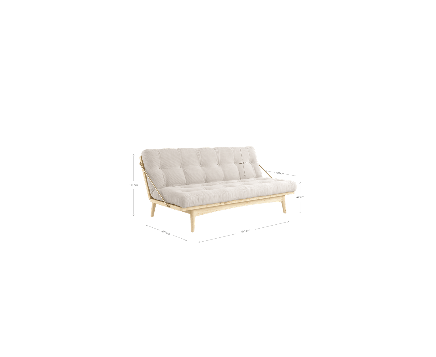 Karup Design Folk Bäddsoffa Natur/Natural 190cm