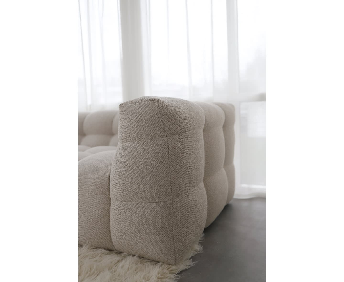 Sleepo Billie Divansofa Links Beige Bouclé