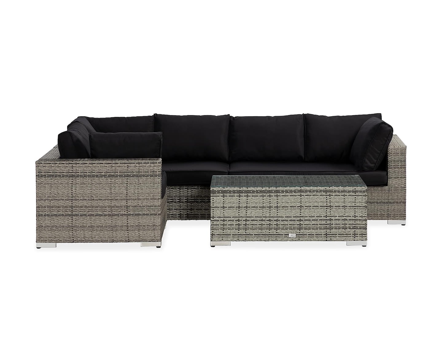 Nordic Outdoor Bora 5-seters lounge sofa inkl. blokkbord Grå