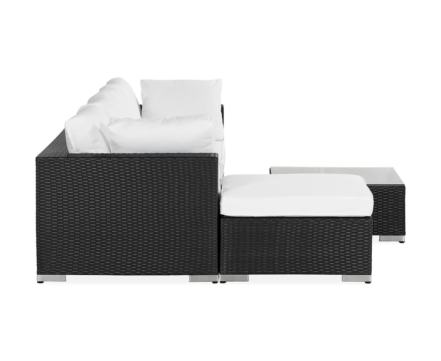 Nordic Outdoor Bora 6-sits Loungesoffa inkl Bord Svart