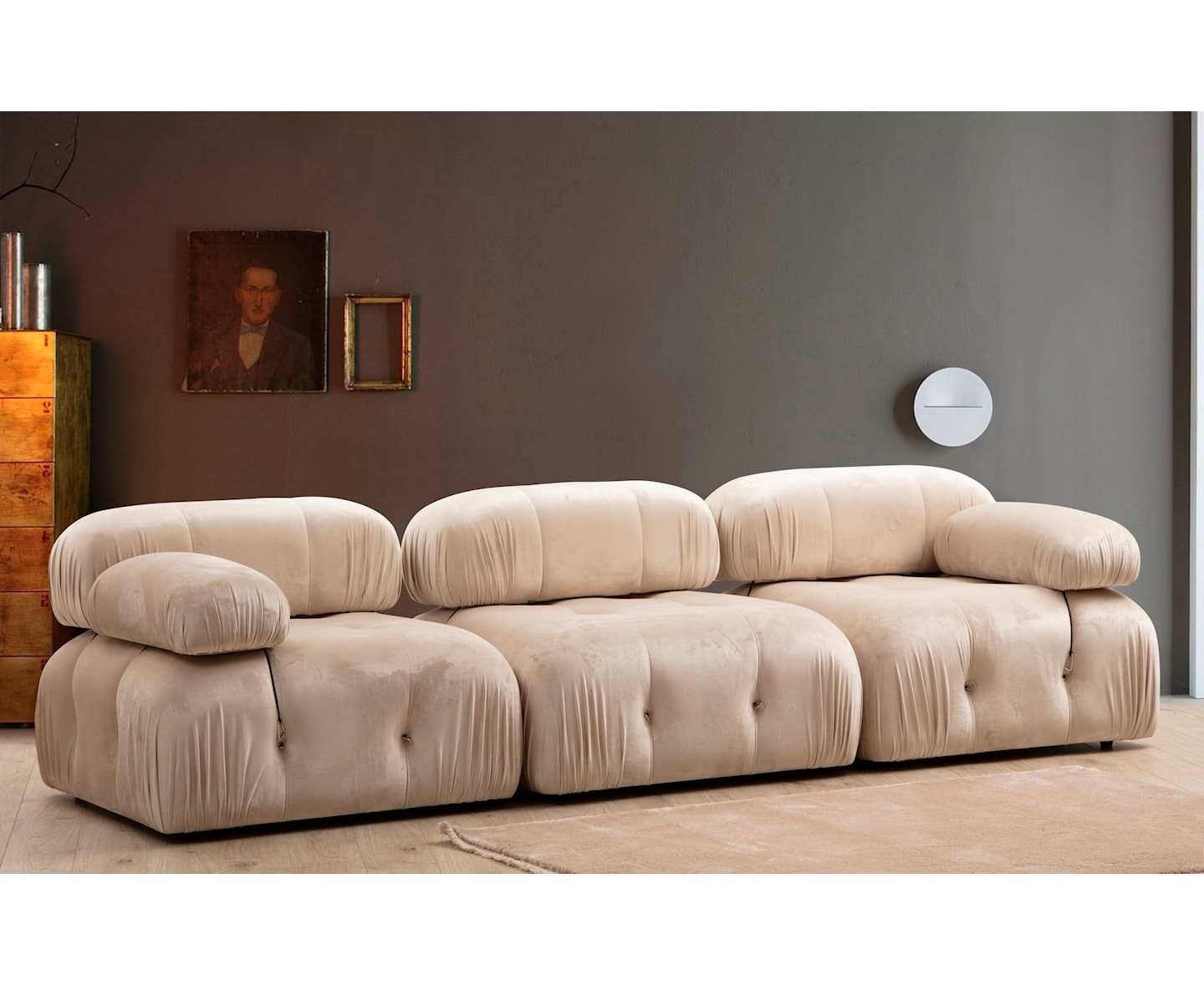 Sleepo Blanca Linkes Modul Velvet Beige