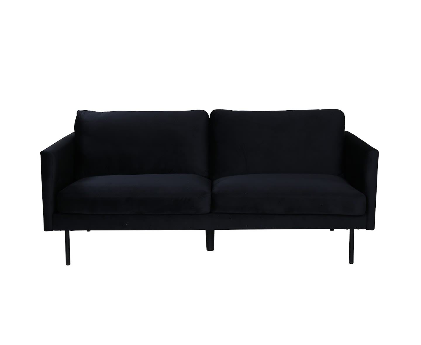 Nordic Home Monique 2-sits Soffa Sammet Svart 181cm