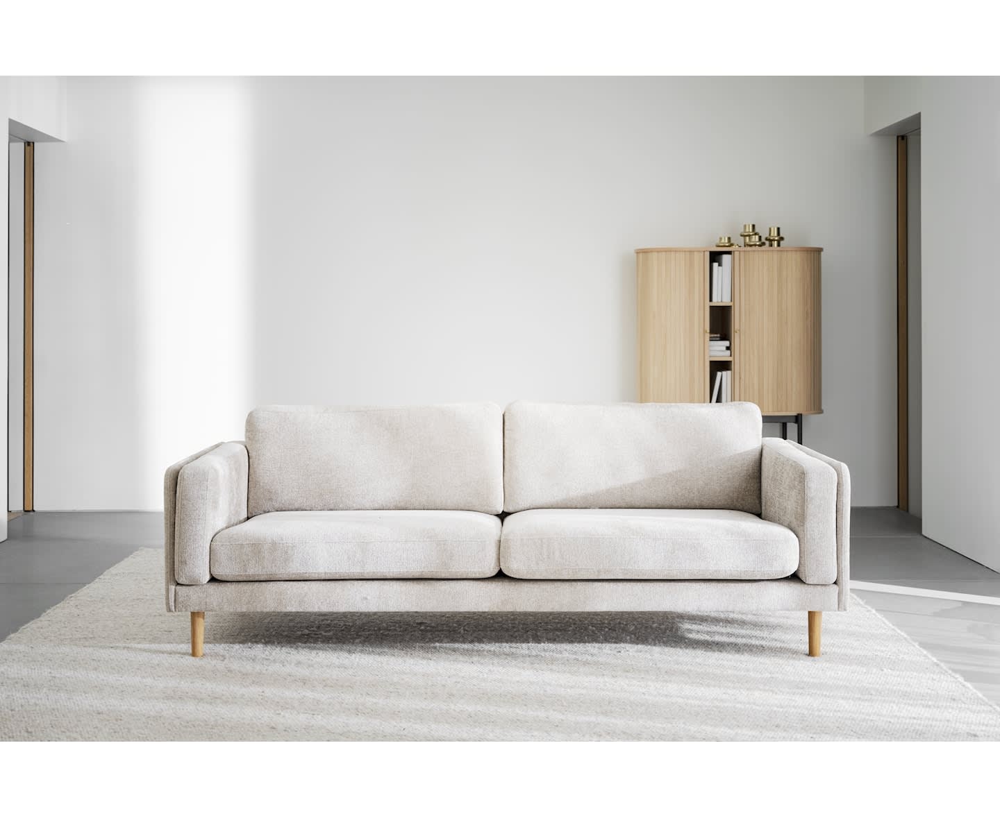 Rowico Home Braden 3-Sitzer Sofa Hellbeige/Eiche