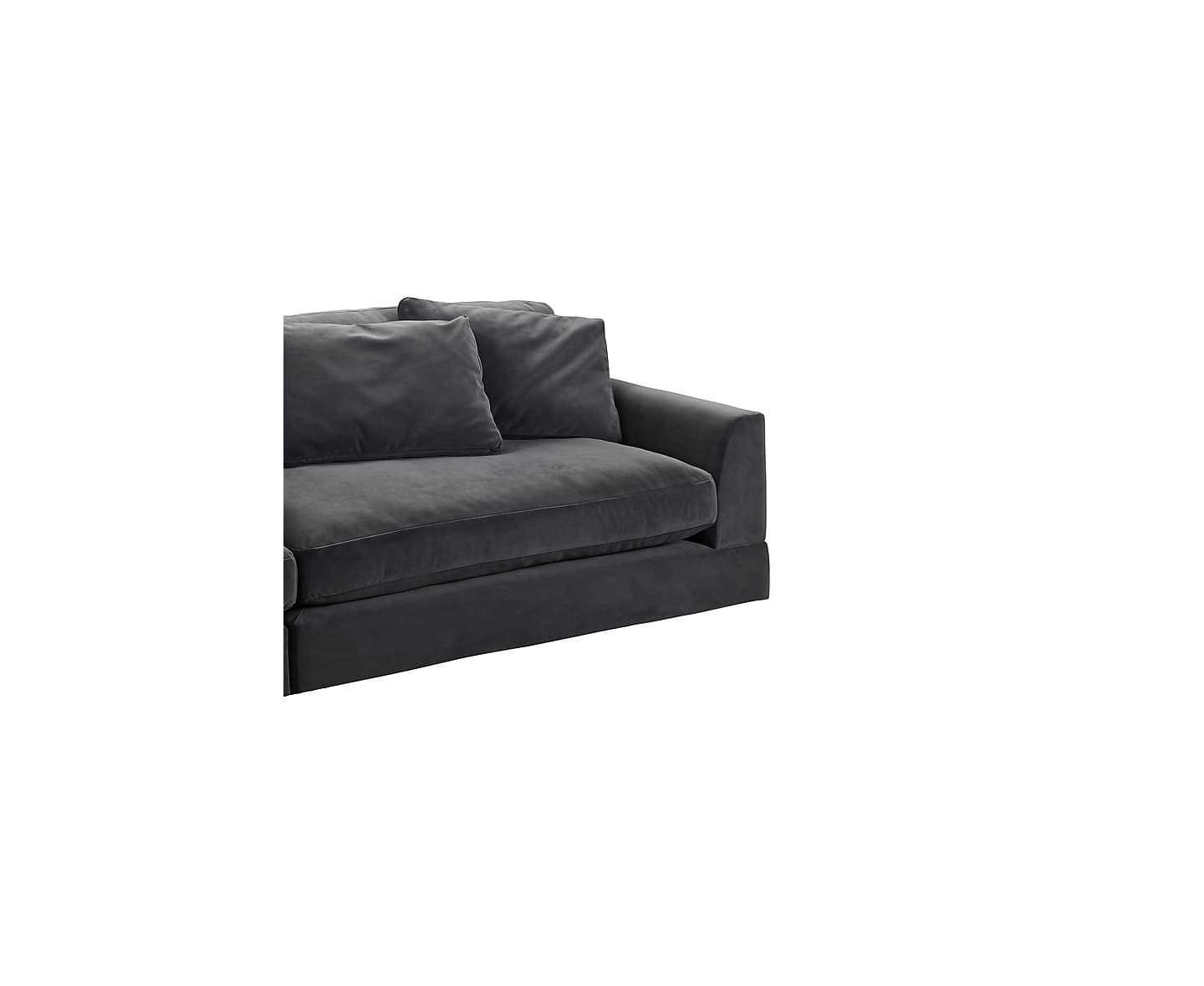 Nordic Home Leah 4-seter Sofa Fløyel Grå 324 cm