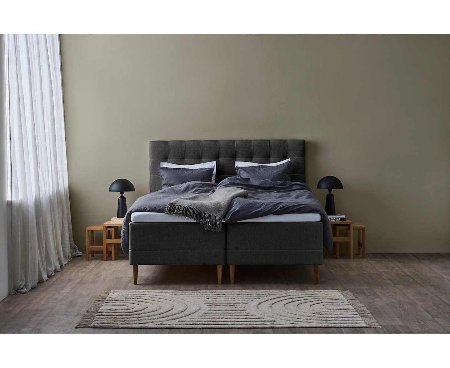 Tempur Promise Ramsäng Dark Grey 90x200 Pro Plus SmartCool 8cm Mjuk Rundat Ekben 19cm