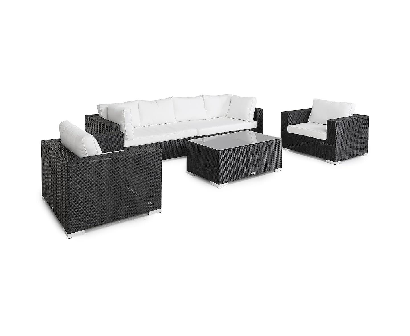 Nordic Outdoor Bora 6-seters Loungegruppe inkl. Blokkbord Sort