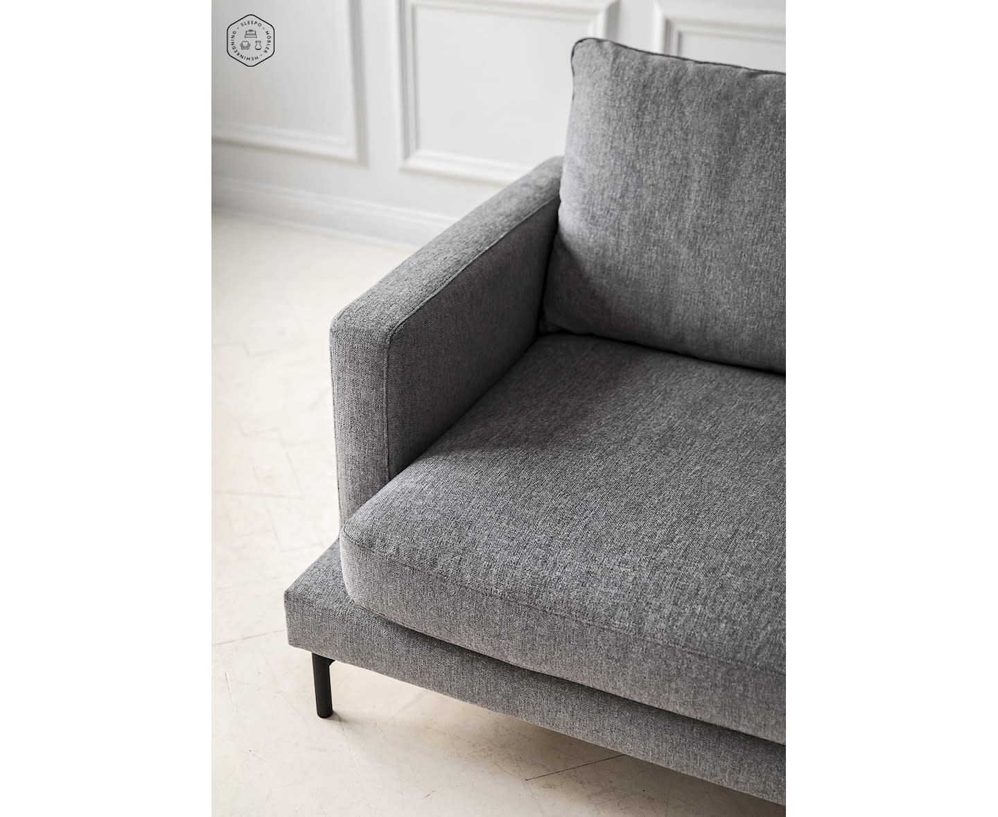 Sleepo Olivia 4-Sitzer Chaiselongue Sofa rechts Grau 297cm