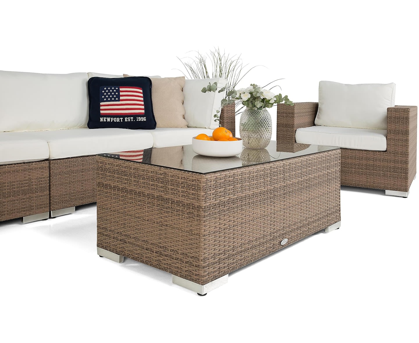 Nordic Outdoor Bora 5-seters Loungegruppe inkl. Blokkbord Sand