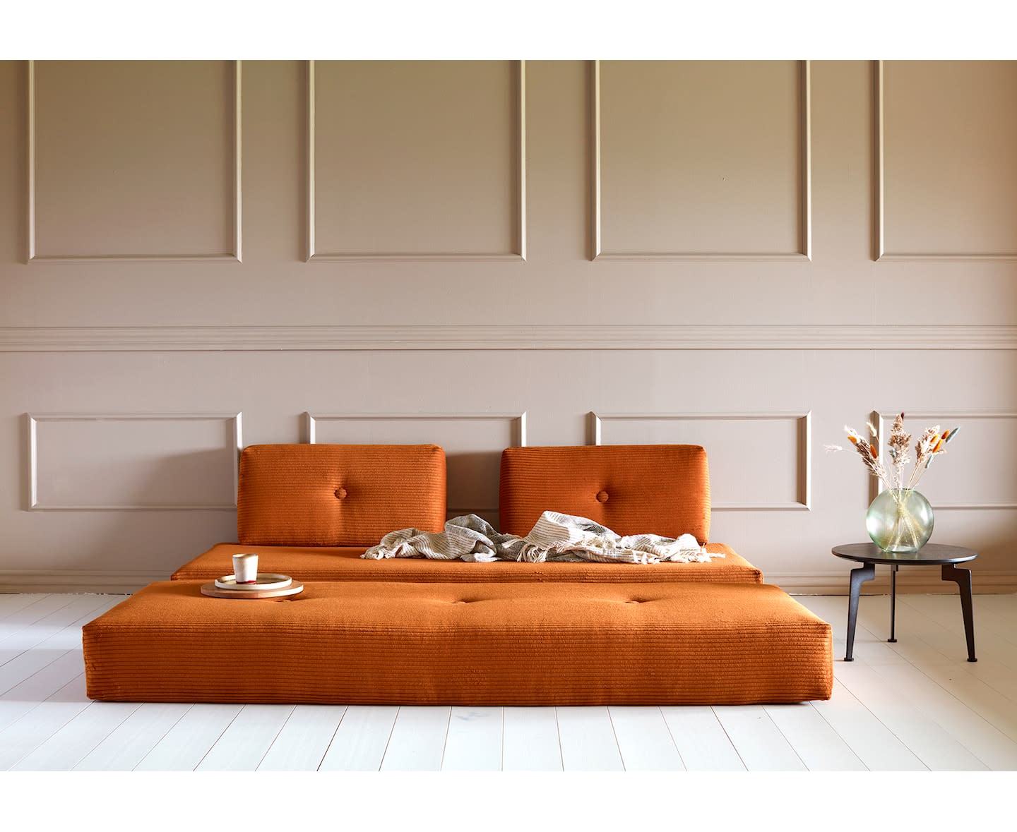 Innovation Living Sigmund Bäddsoffa Oak/Corduroy Burnt Orange 80x200