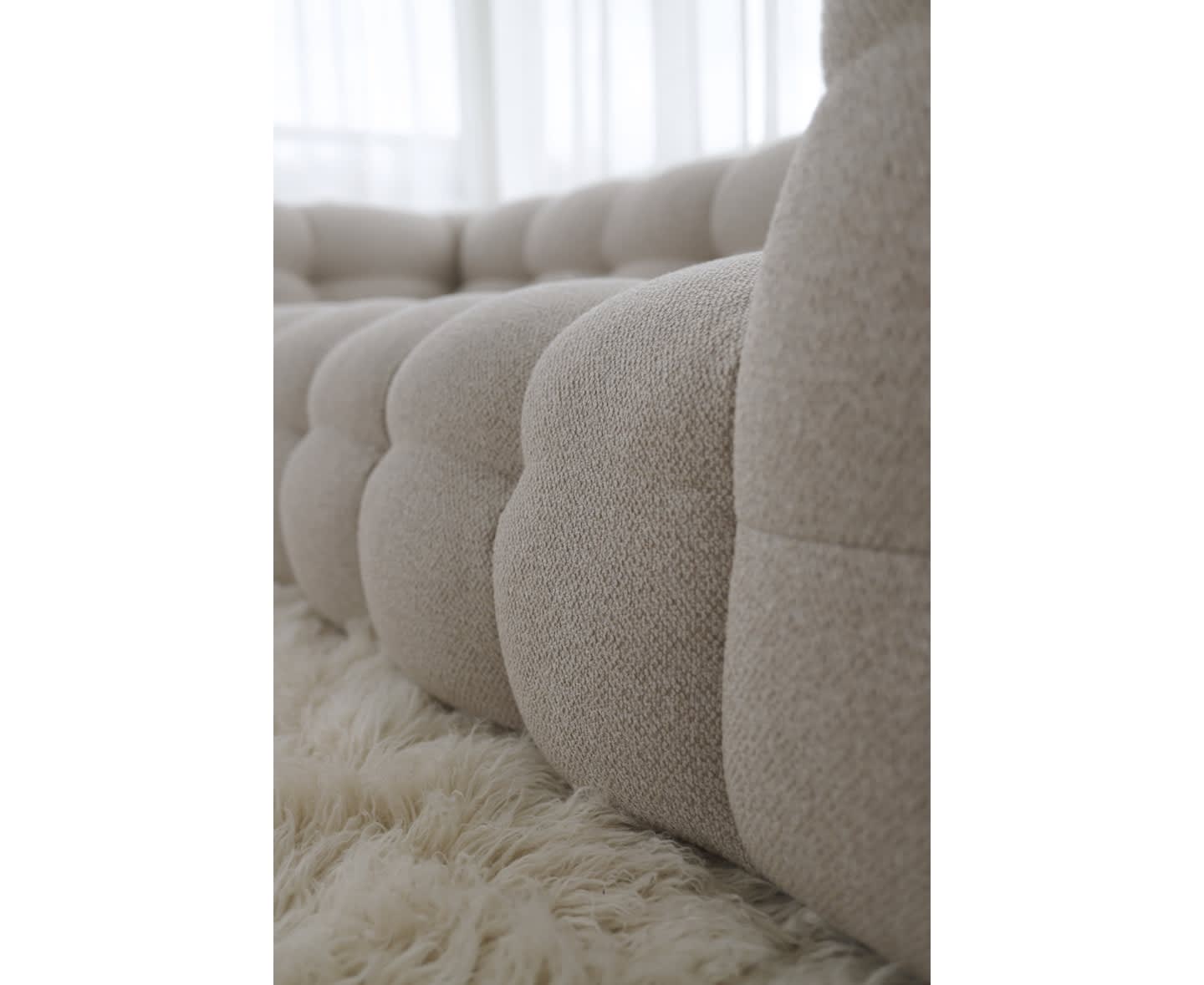 Sleepo Billie Divansofa Høyre Beige Bouclé