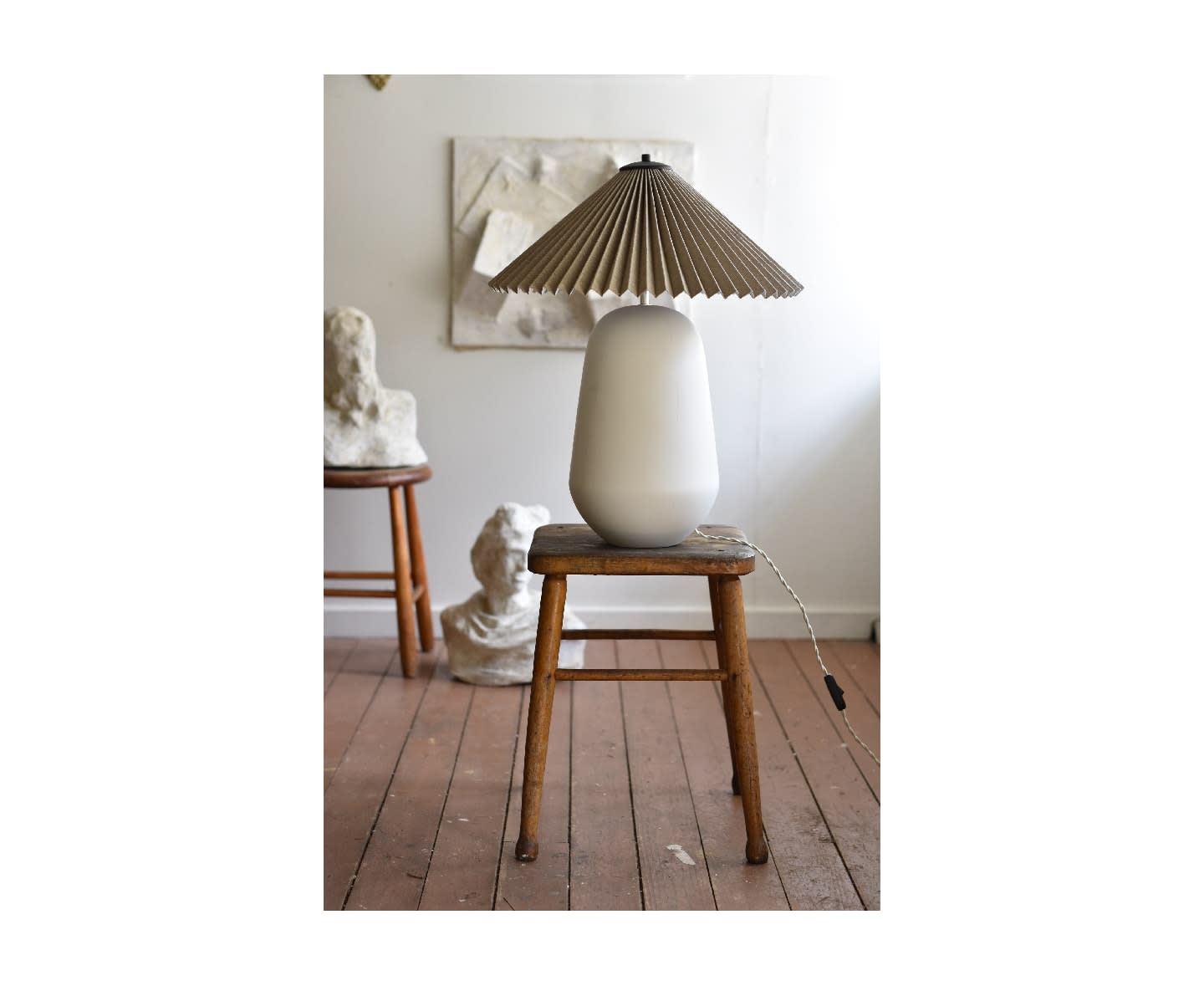 Hallbergs Belysning Carolin Plisserad Lampskärm Natur 40cm