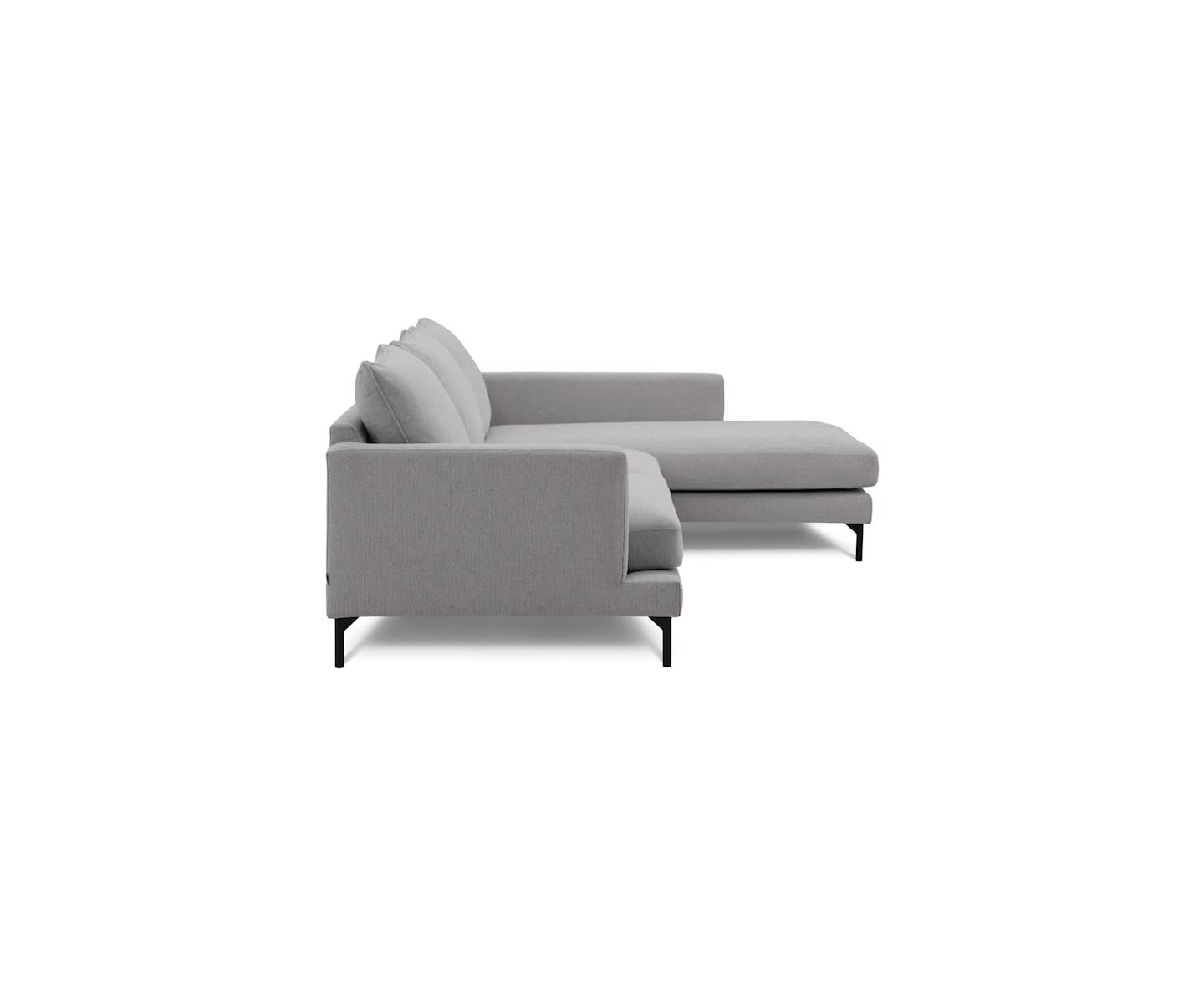 Sleepo Olivia 4-Sitzer Chaiselongue Sofa Rechts Silber 297cm