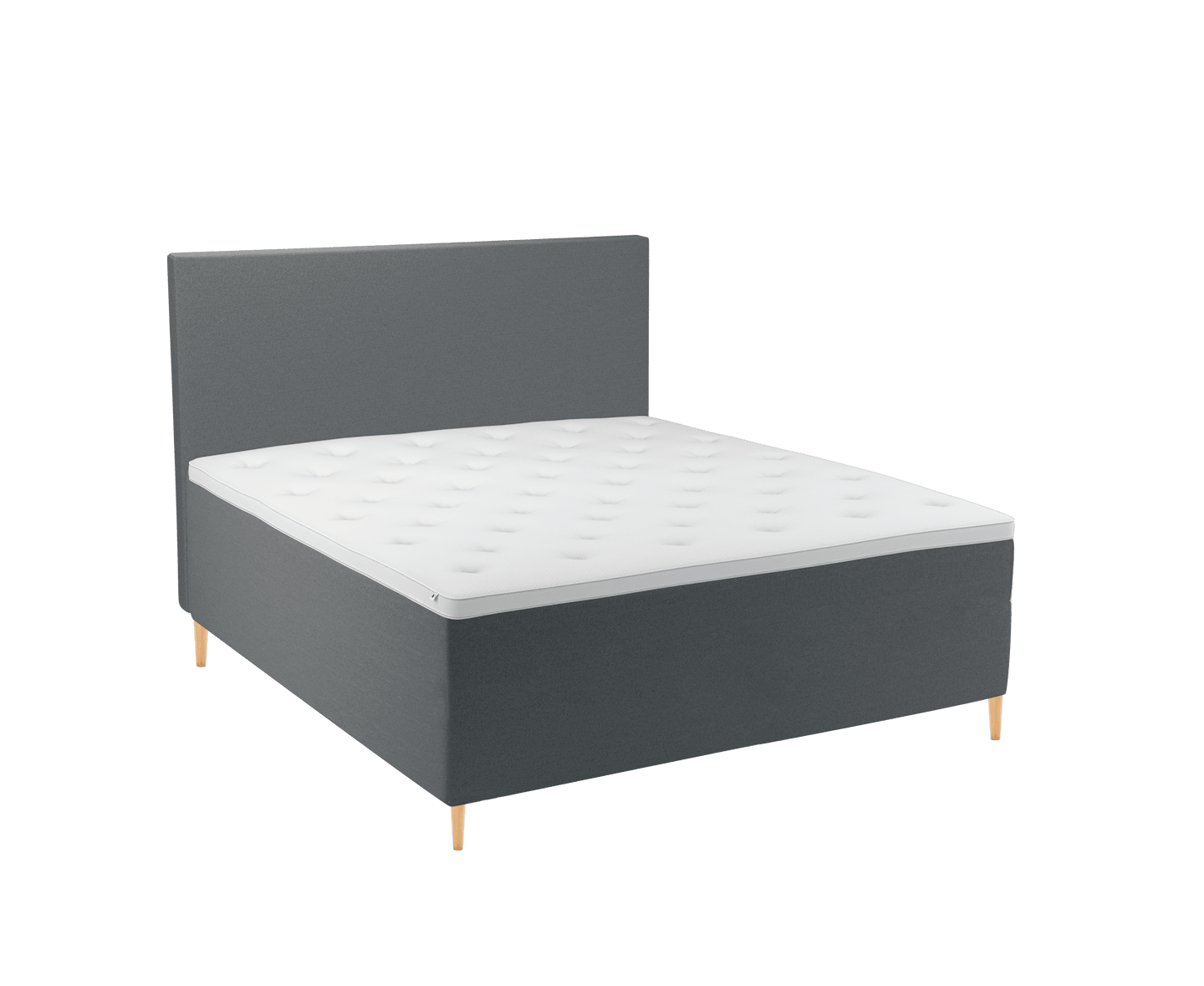 Sleepo Venus Seamless Kontinentalsäng Anthracite 180 Medium/Medium Rundat Träben Ek 13cm