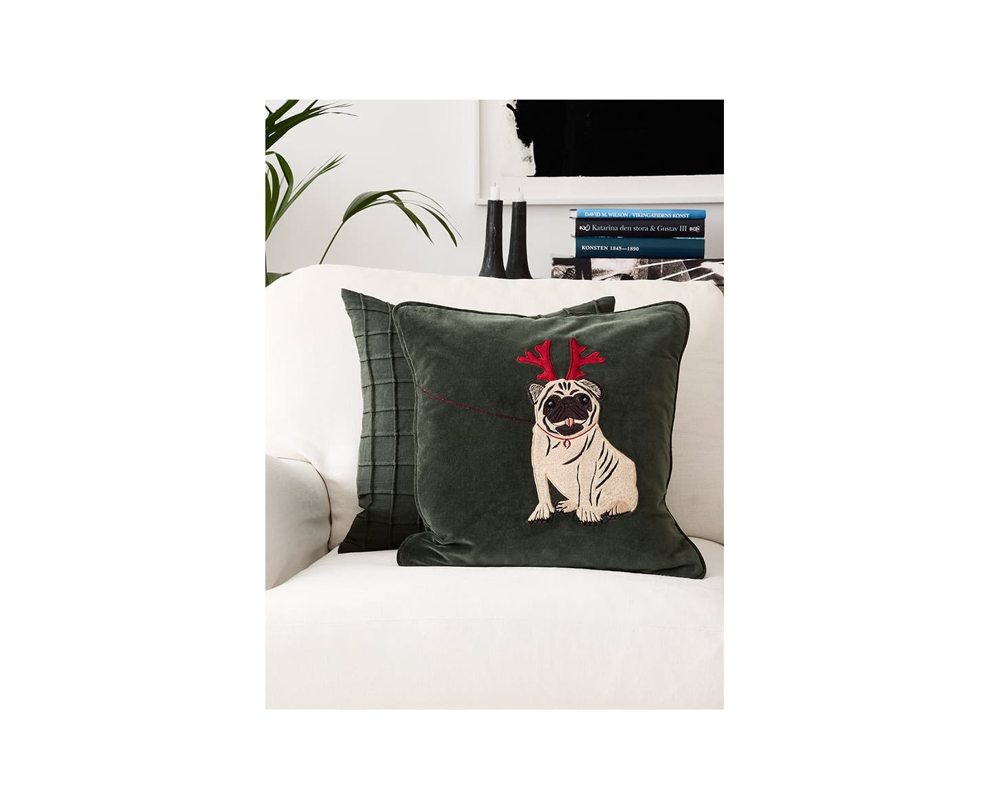 Chhatwal &amp; Jonsson Holiday Dog Kuddfodral Velvet Forest Green 50x50