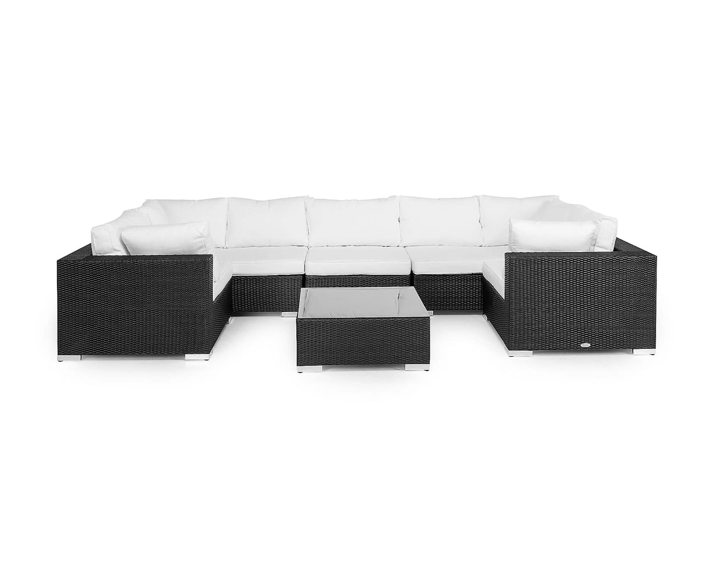 Nordic Outdoor Bora 8-sits Loungesoffa inkl Blockbord Svart