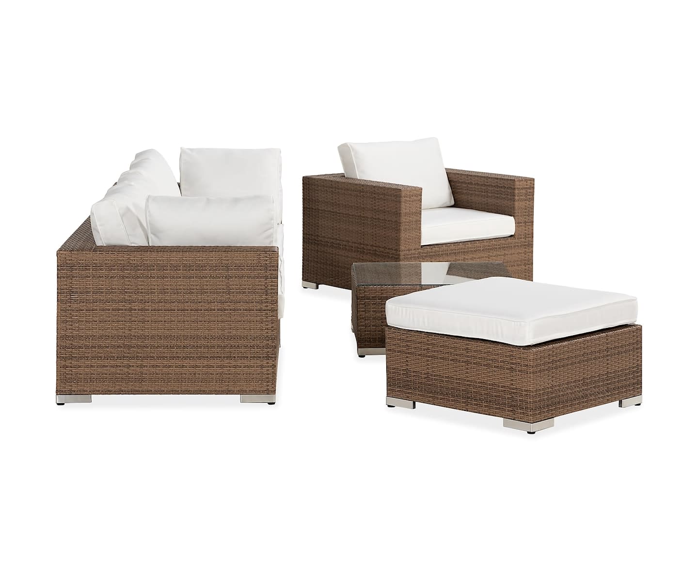 Nordic Outdoor Bora 7-sits Loungegrupp inkl Divan/Blockbord Sand