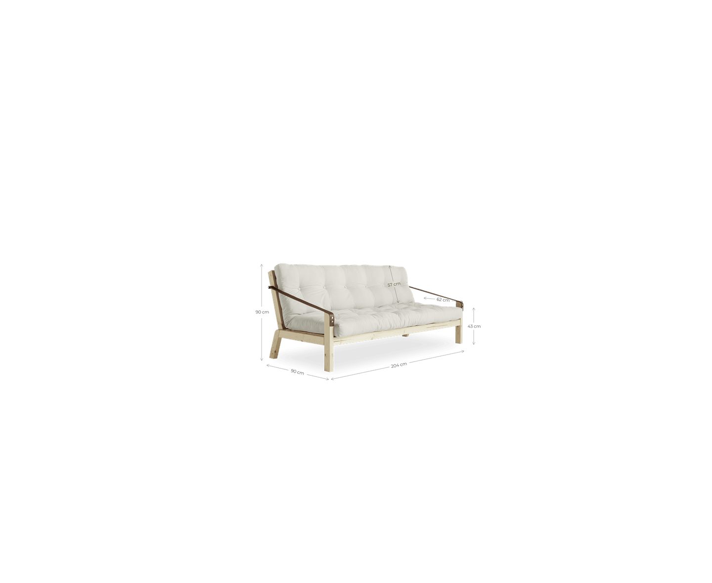 Karup Design Poetry Bäddsoffa Natur/Bordeaux 204cm