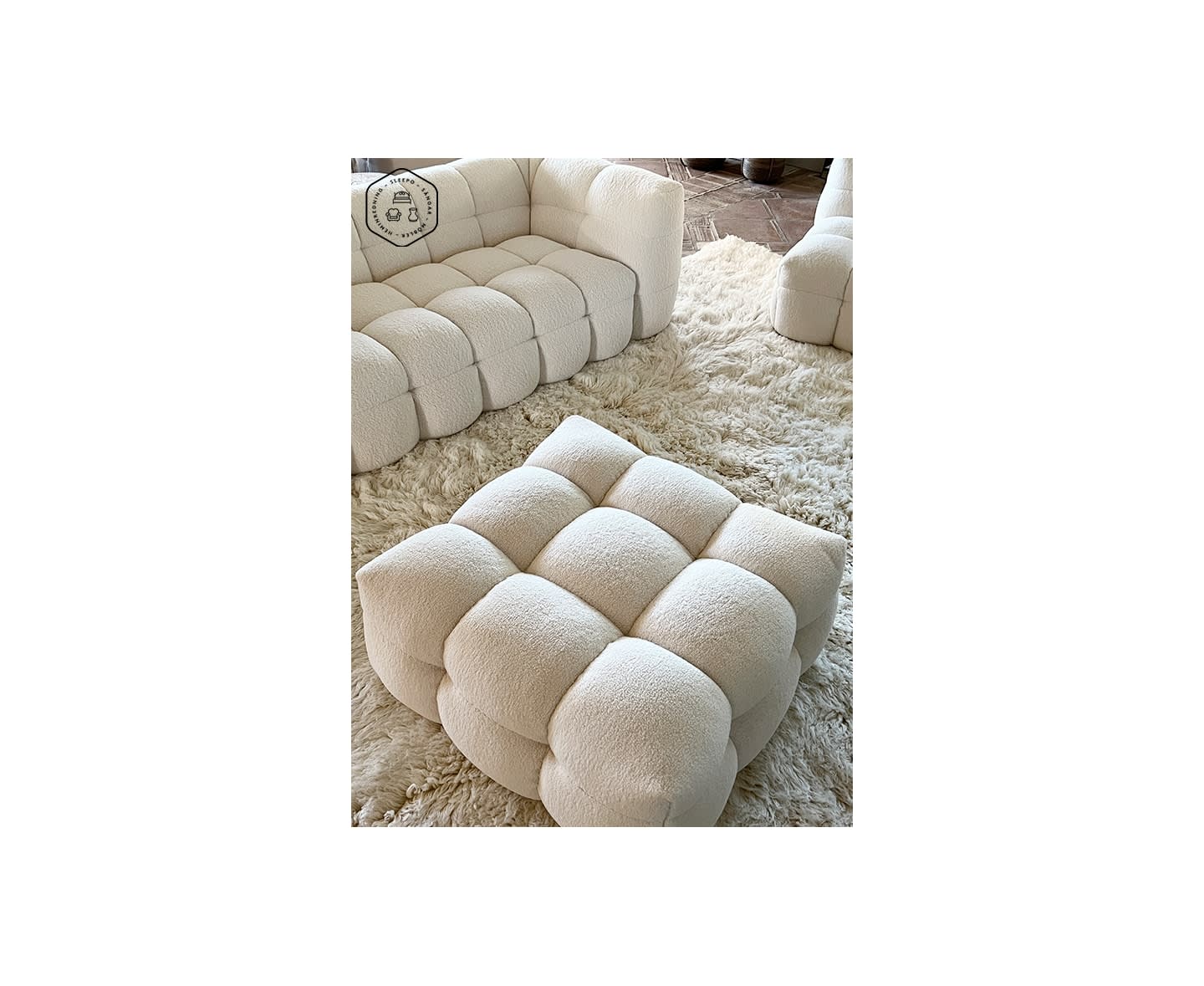 Sleepo Billie Sitzpuff L Creme Teddy