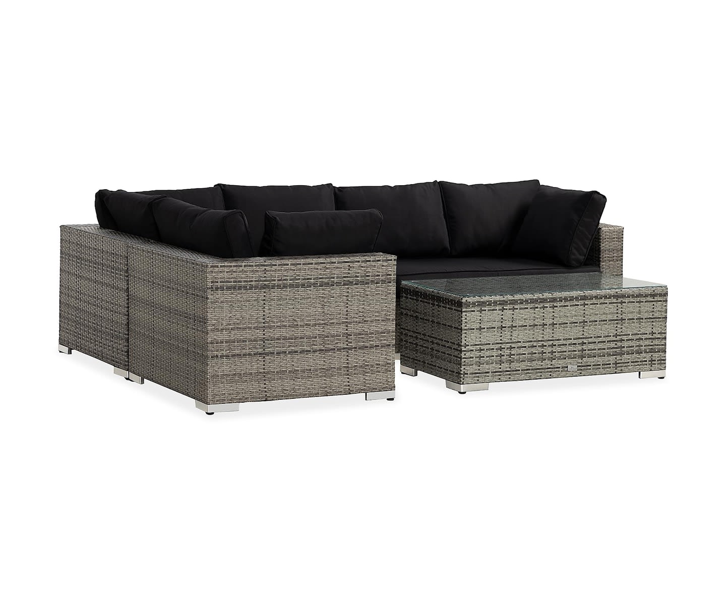 Nordic Outdoor Bora 5-seters lounge sofa inkl. blokkbord Grå