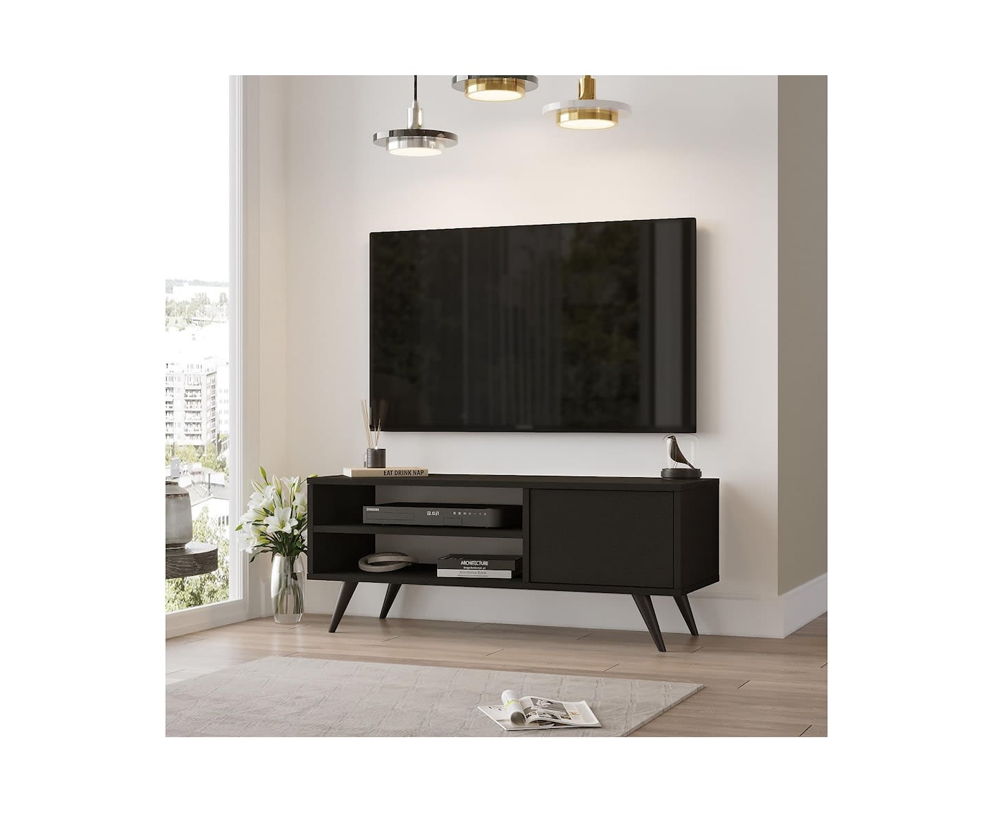 Nordic Home Julia Tv-bänk Svart 110cm