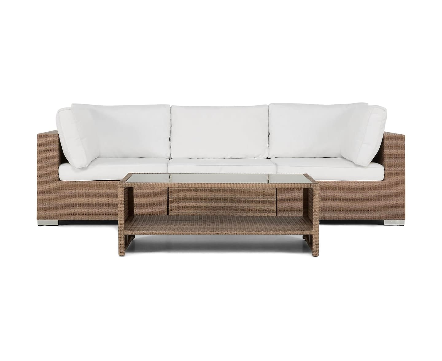 Nordic Outdoor Bora 3-seter Loungesofa inkl. Bord med Hylle Sand