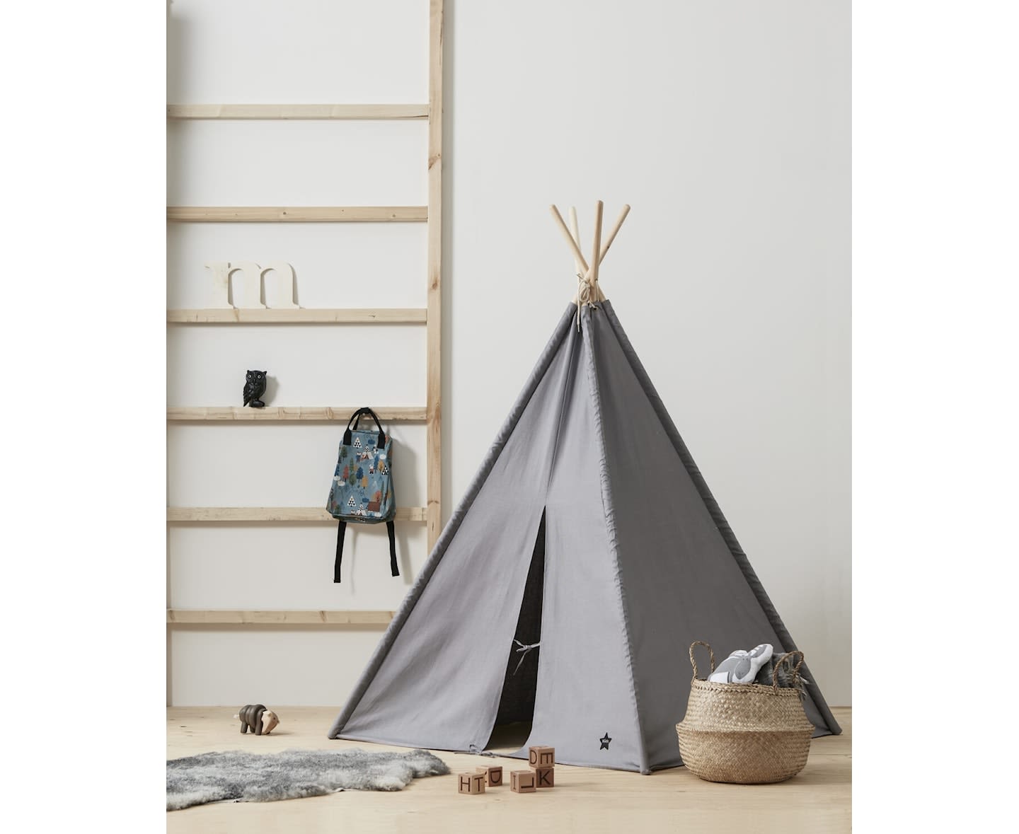 Kids Concept Malin Tipi Telt Grå 160cm